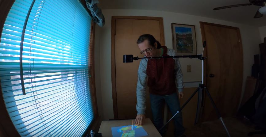 setting up a projector for tracing images