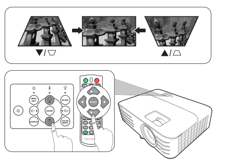 How do I adjust projector to fit screen - infographic