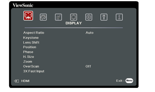 How do I adjust projector to fit screen - viewSonic screen